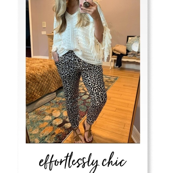 CABI # 5680 animal print Pivot Spotted Jogger modal cotton blend pants‎ Sz S - Picture 3 of 11